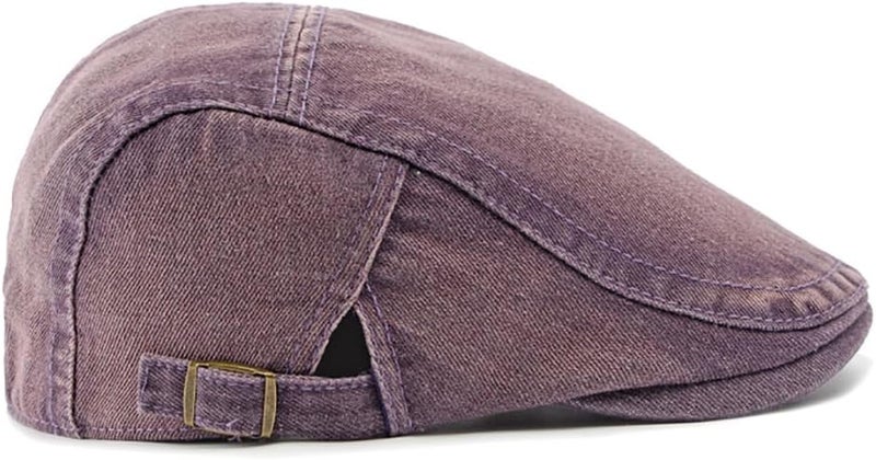 PTDTSHOU Newsboy Cap for Men Adjustable Flat Ivy Gatsby Cabbie Driving Hat Breathable Denim Cotton Golf Cap - Image 4